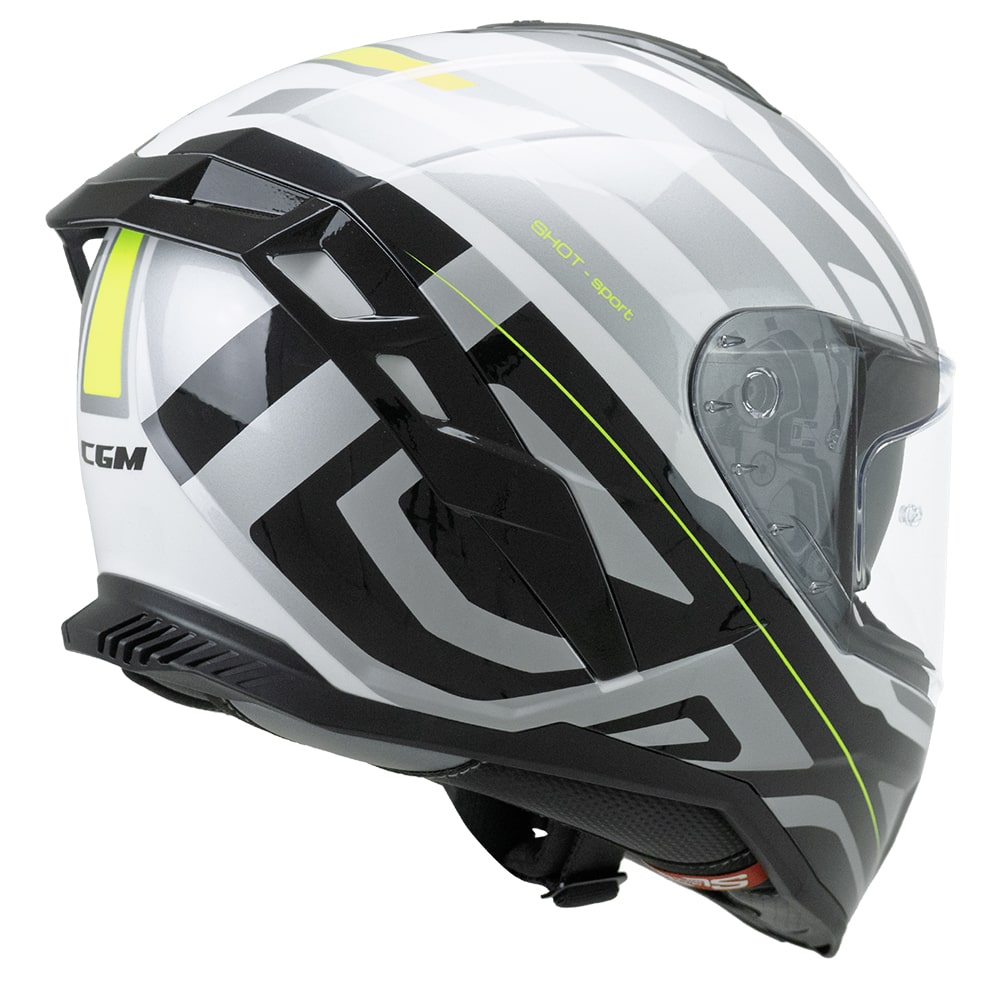 קסדת כביש CGM 363 SHOT לבן מבריק/צהוב
