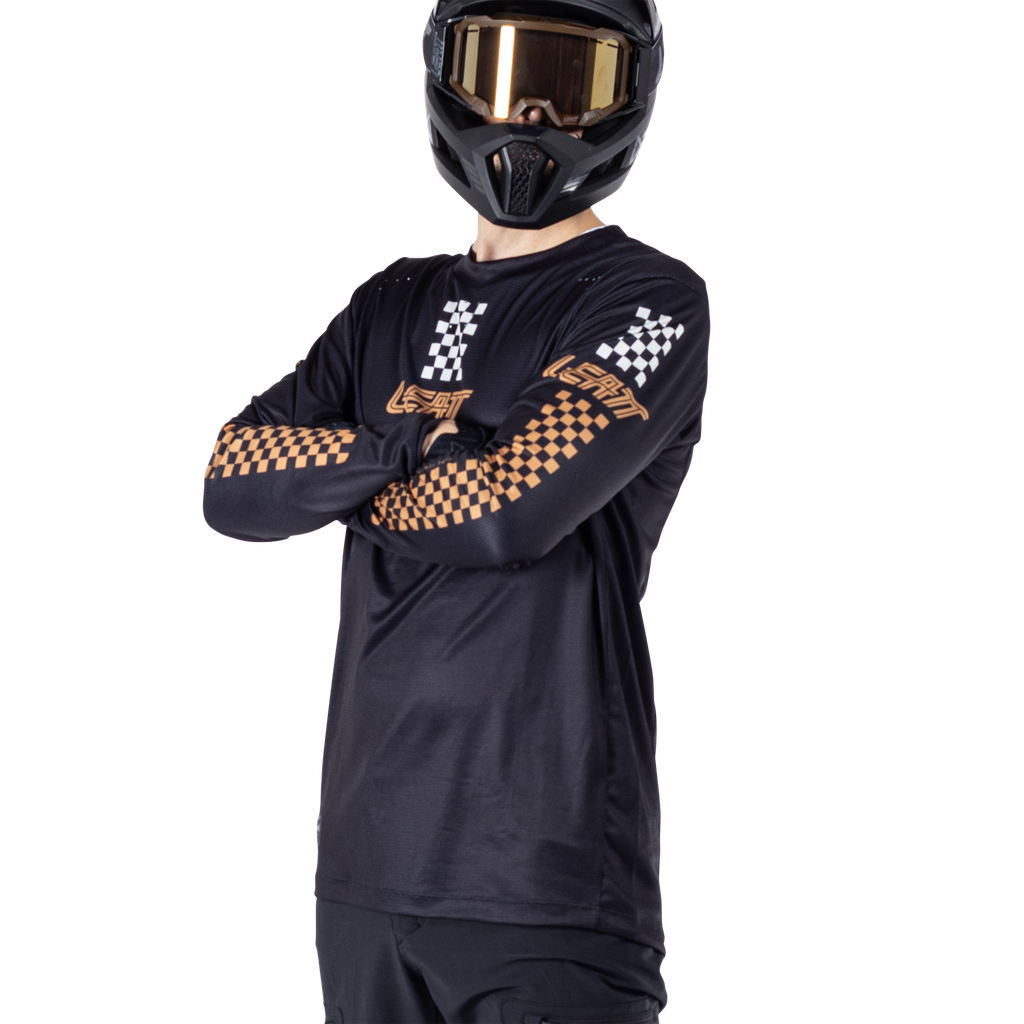 חולצת רכיבה ארוכה גברים MTB Enduro 4.0 Black V25