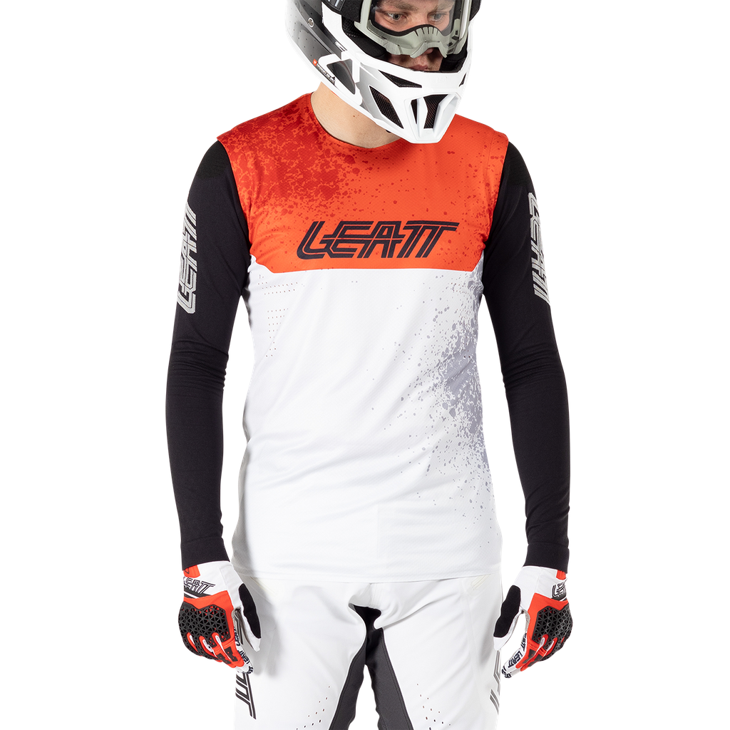 חולצת רכיבה ארוכה גברים MTB Gravity 5.0 White V25