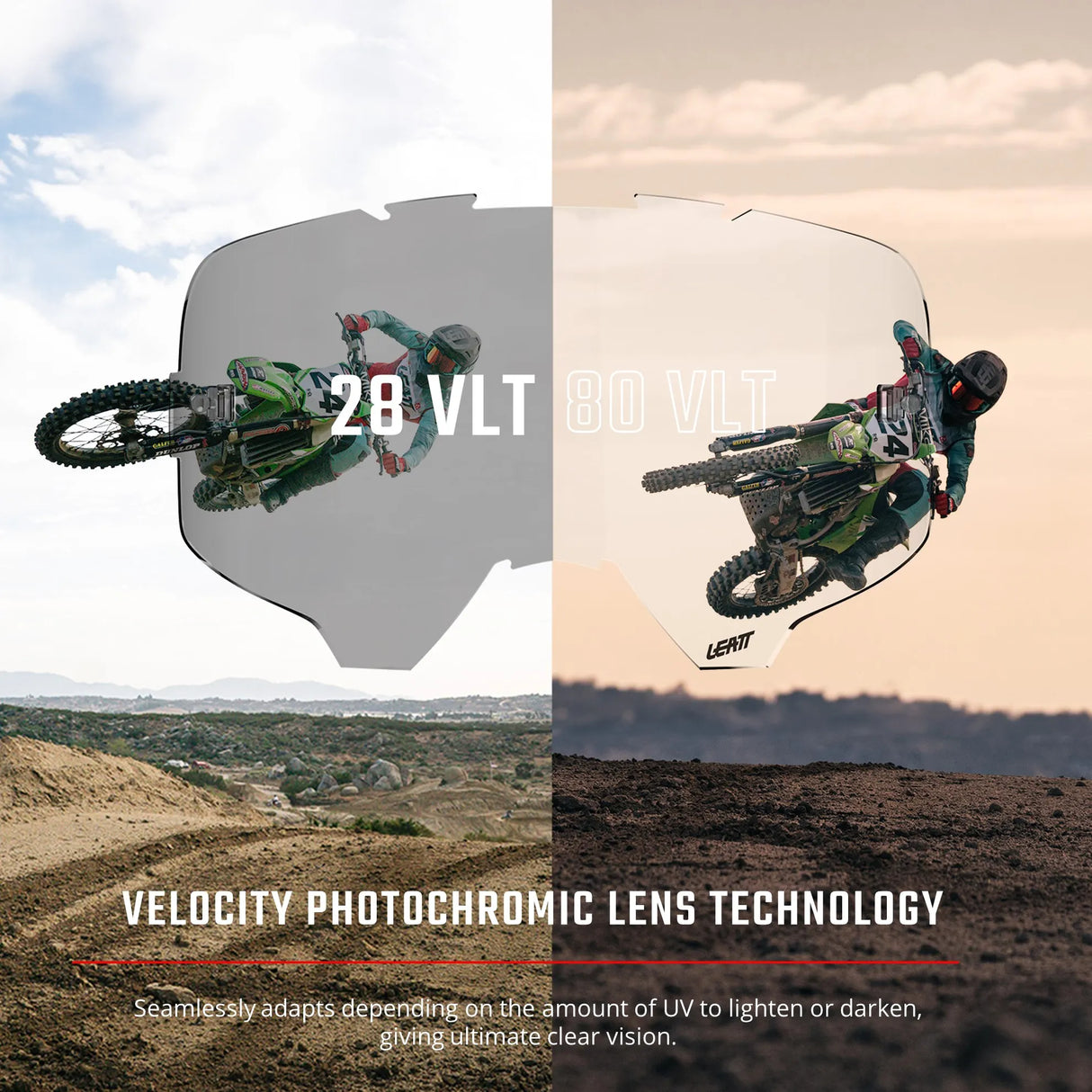 משקפי אבק פוטוכרומי Velocity 6.5 Stealth Light Grey Adaptive 28-80 VLT