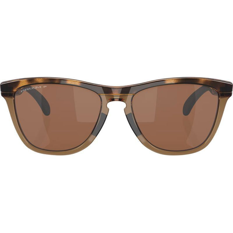 Oakley Frogskins Range Prizm Tungsten Polarised Lenses, Brown Tortoise/Brown Smoke Frame