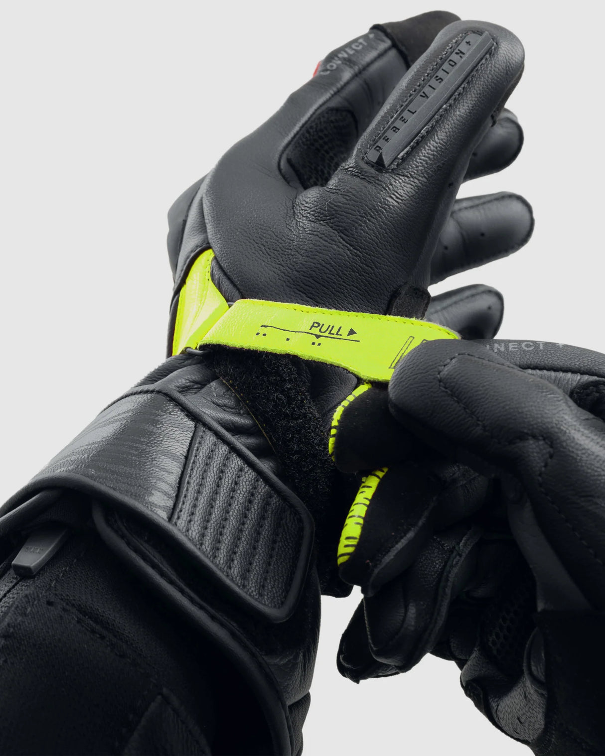 כפפות עור Rebelhorn VIPER שחור/צהוב