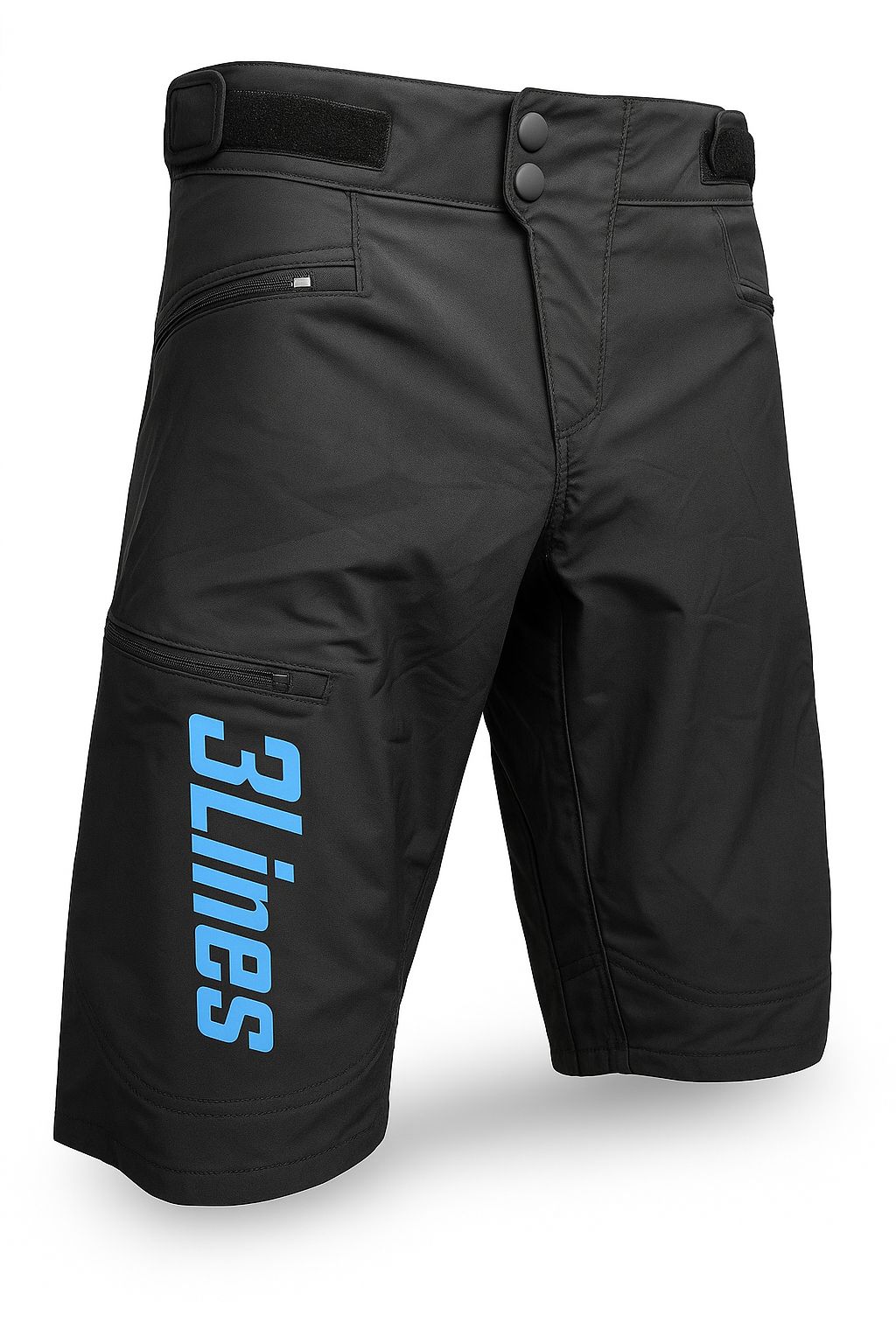 מכנס רכיבה שחור/כחול גברים Three Lines MTB