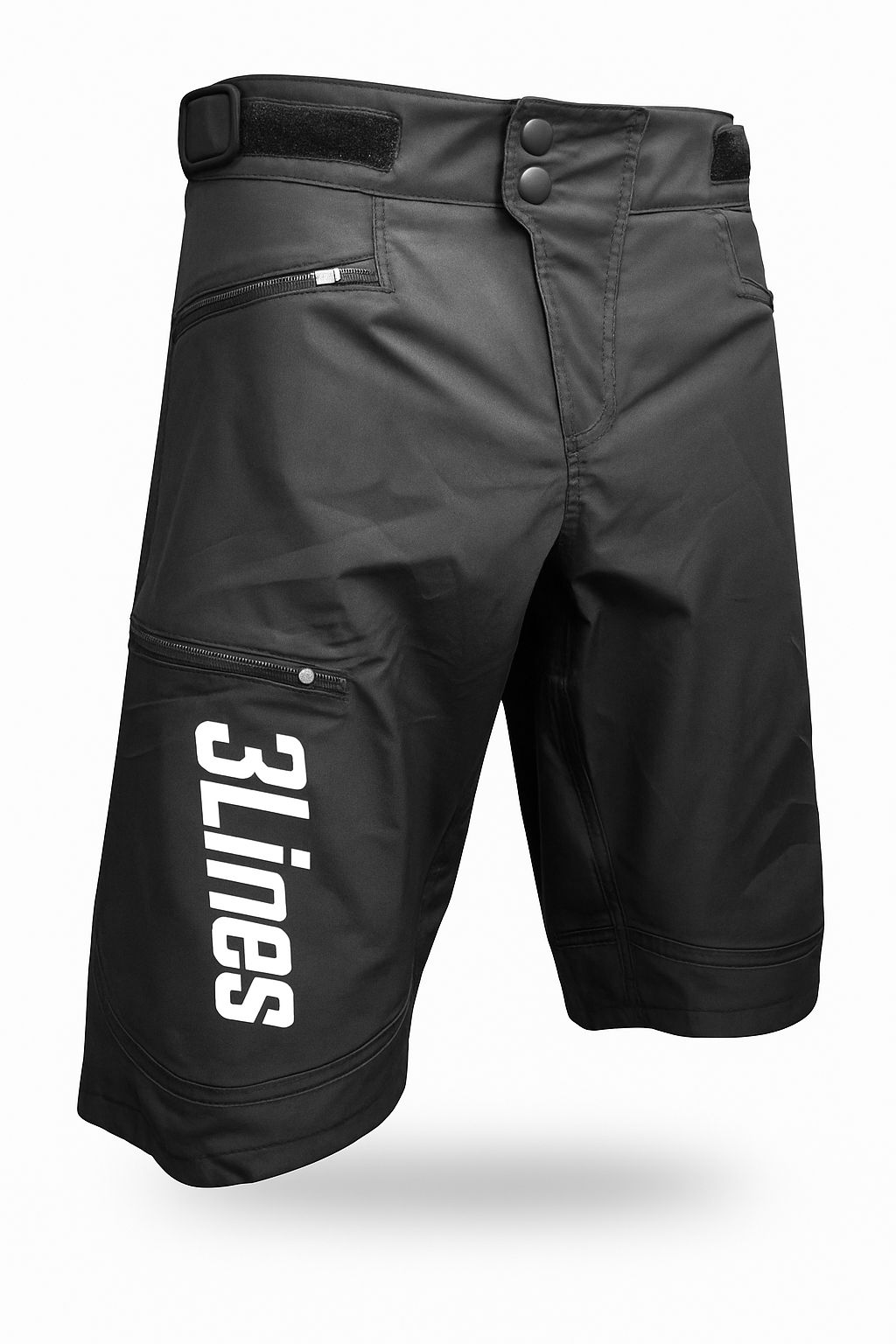 מכנס רכיבה שחור/לבן גברים Three Lines MTB