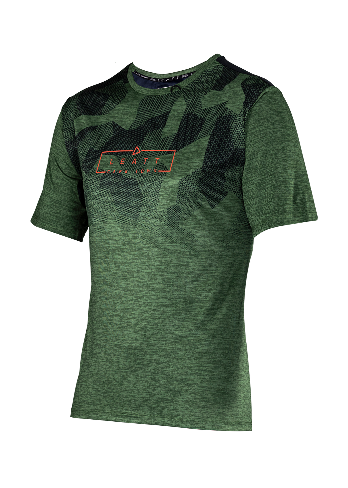 חולצת רכיבה קצרה גברים MTB Trail 1.0 Spinach