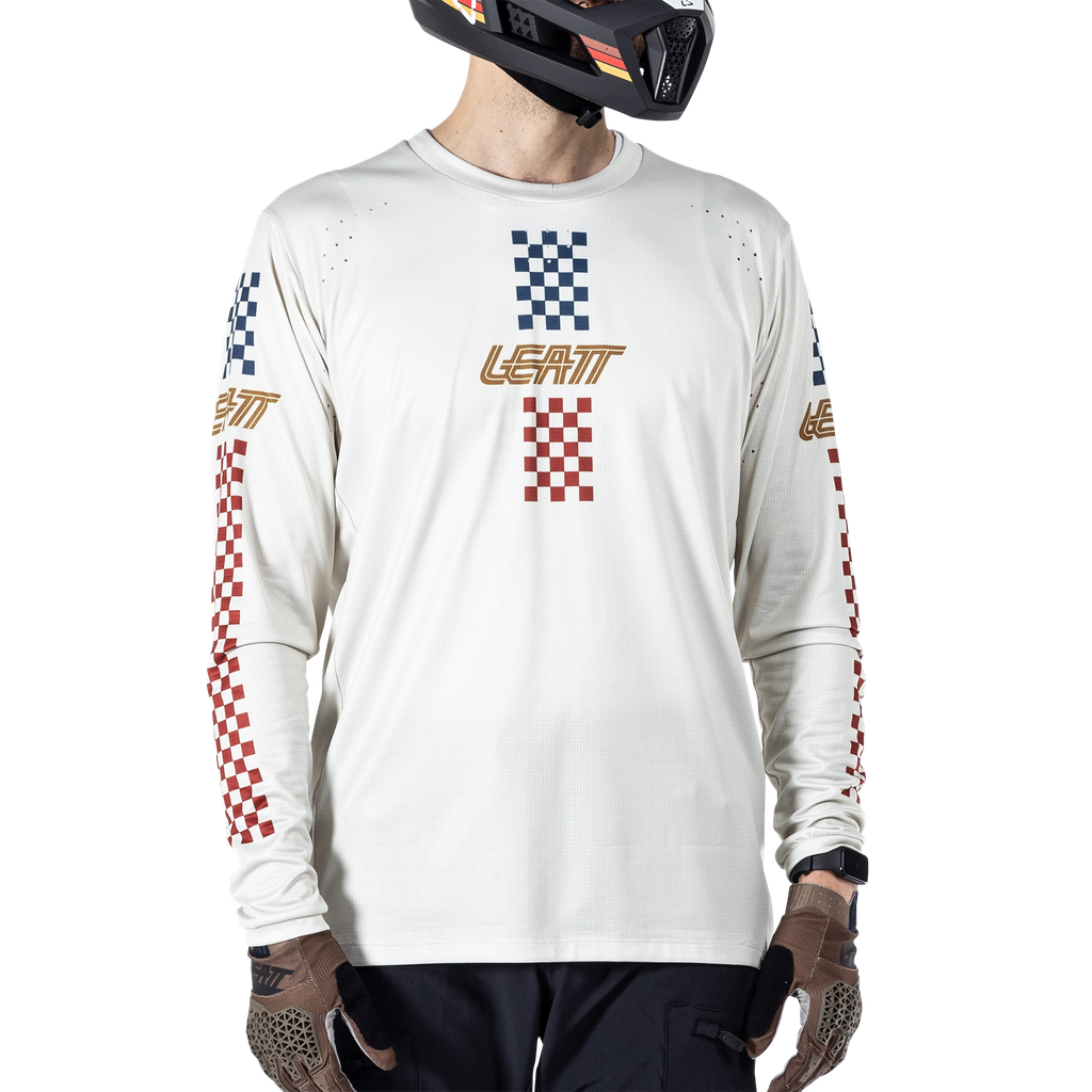 חולצת רכיבה ארוכה גברים MTB Enduro 4.0 Cream V25