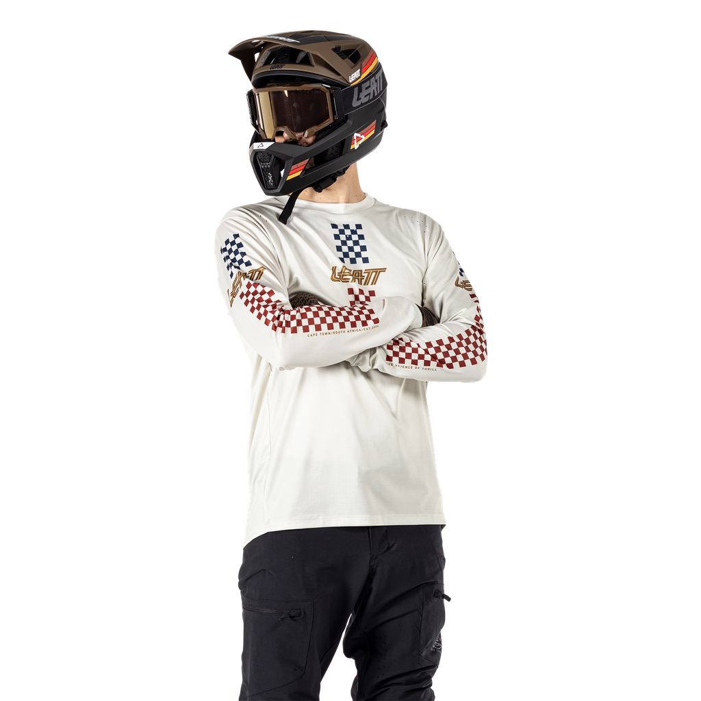 חולצת רכיבה ארוכה גברים MTB Enduro 4.0 Cream V25