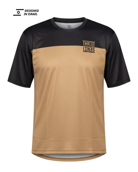 חולצת רכיבה קצרה MTB HandDraw נחושת - Three Lines
