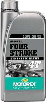 שמן מנוע חצי סינתטי ליטר MOTOREX FOUR STROKE 4T 15W/50 - MOTOREX