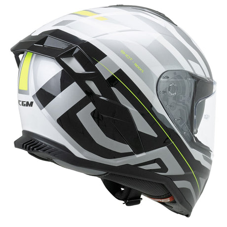 קסדת כביש CGM 363 SHOT לבן מבריק/צהוב