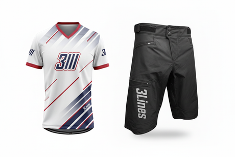 סט מכנס וחולצה Enduro לבן/שחור - Three Lines