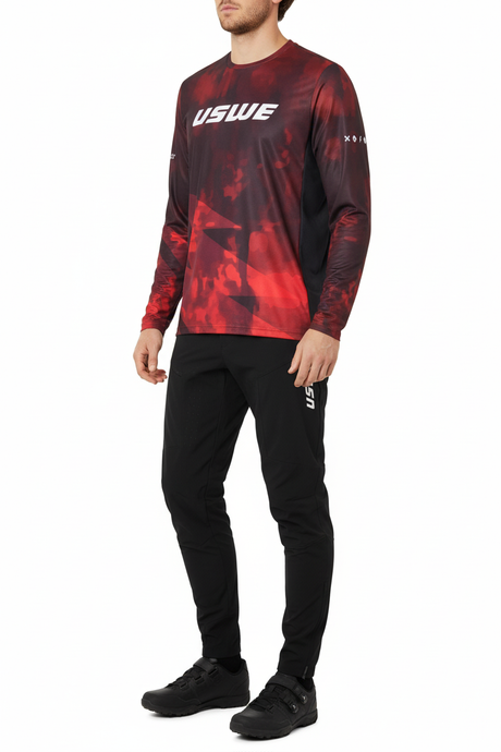 סט מכנס וחולצה USWE MTB RedBlack - USWE