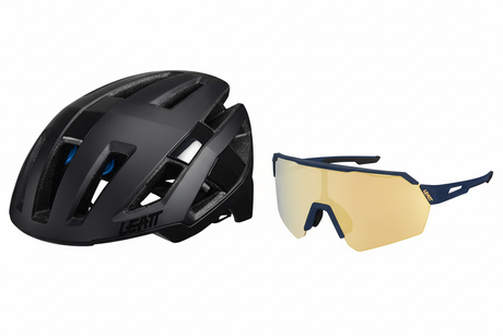 סט קסדת גראבל שחורה ומשקפי שמש Leatt MTB Endurance 3.0 - Leatt