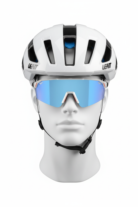 סט קסדת גראבל לבנה ומשקפי שמש Leatt MTB Endurance 3.0 - Leatt