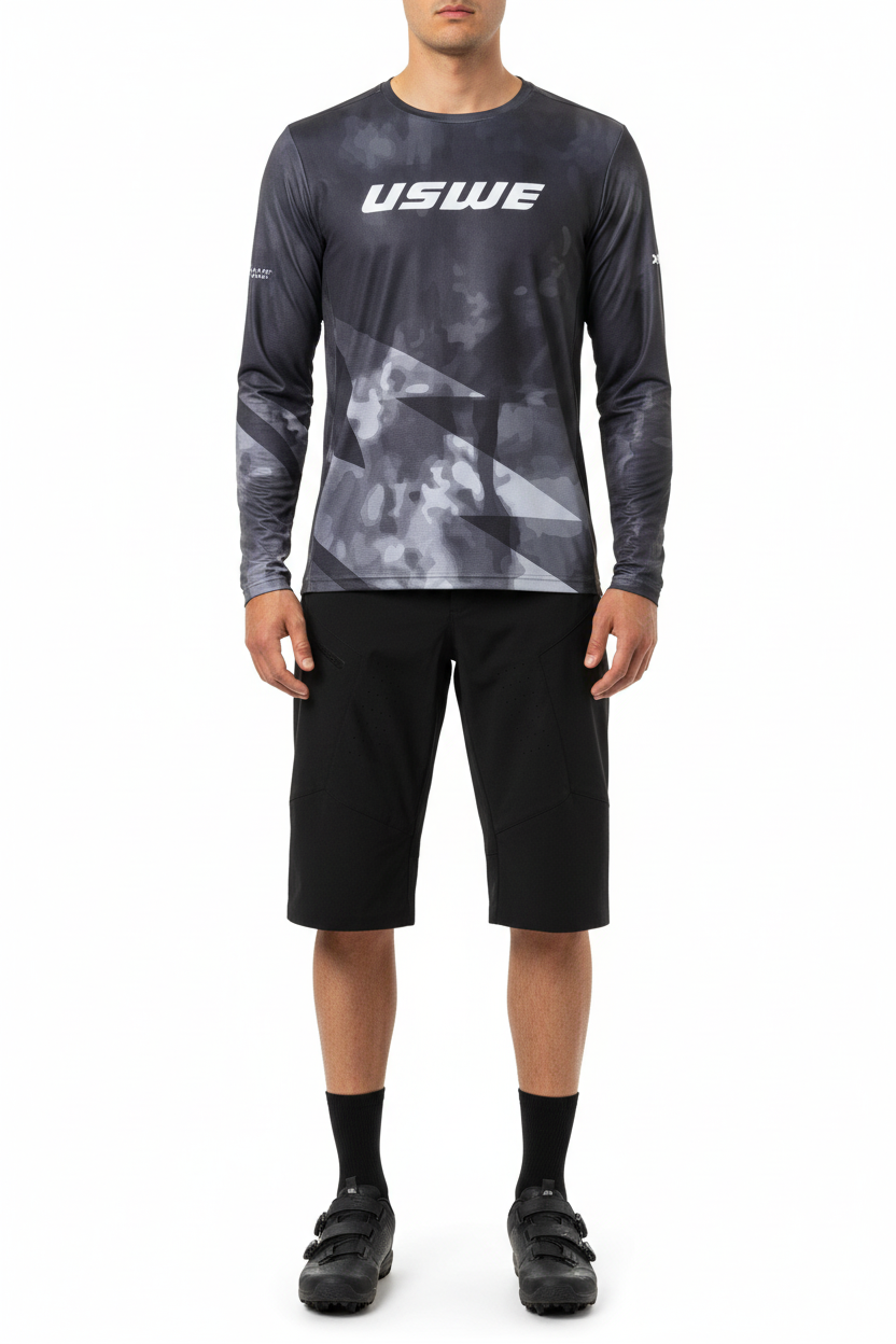 סט מכנס קצר וחולצה USWE MTB אפור - USWE
