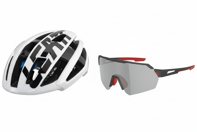 סט קסדת גראבל Endurance 4.0 לבנה ומשקפי שמש SpeedViz Lite - Leatt