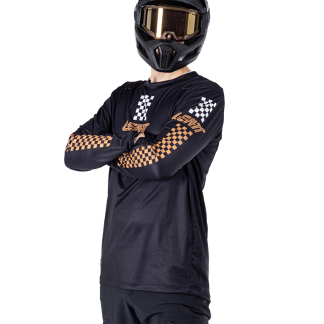 חולצת רכיבה ארוכה גברים MTB Enduro 4.0 Black V25