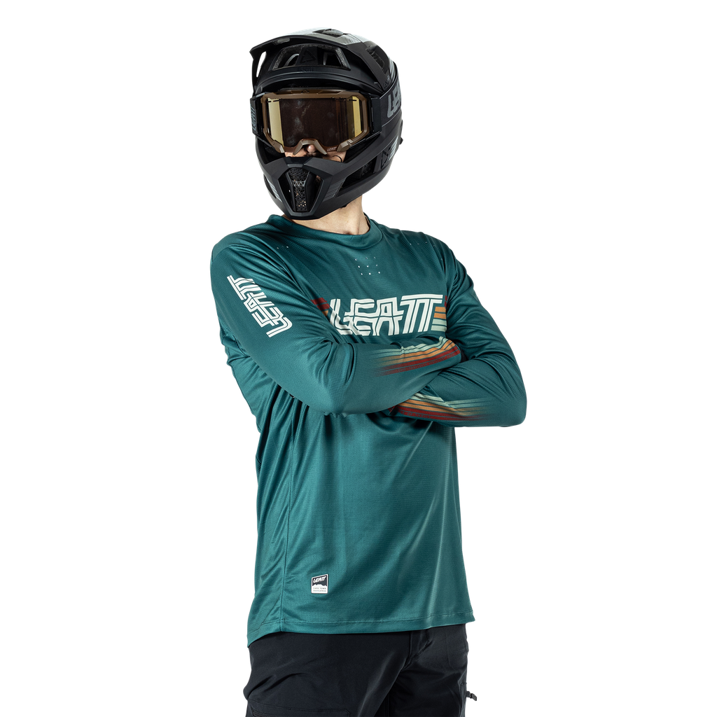 חולצת רכיבה ארוכה גברים MTB Enduro 4.0 Teal V25