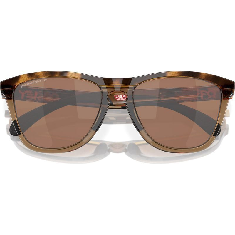 Oakley Frogskins Range Prizm Tungsten Polarised Lenses, Brown Tortoise/Brown Smoke Frame