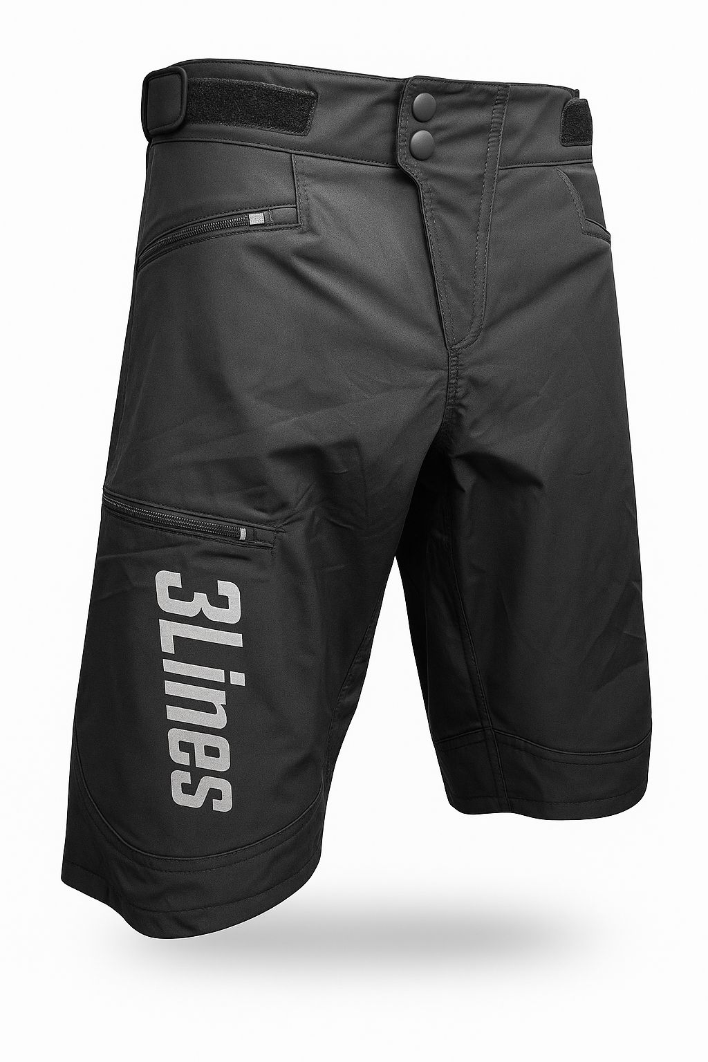 מכנס רכיבה שחור/כסוף גברים Three Lines MTB