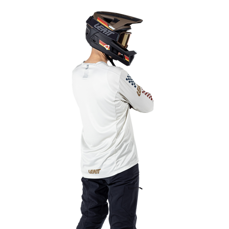 חולצת רכיבה ארוכה גברים MTB Enduro 4.0 Cream V25