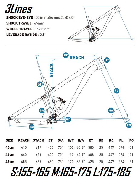 3Lines Kinesis 162.5mm 29" Frame