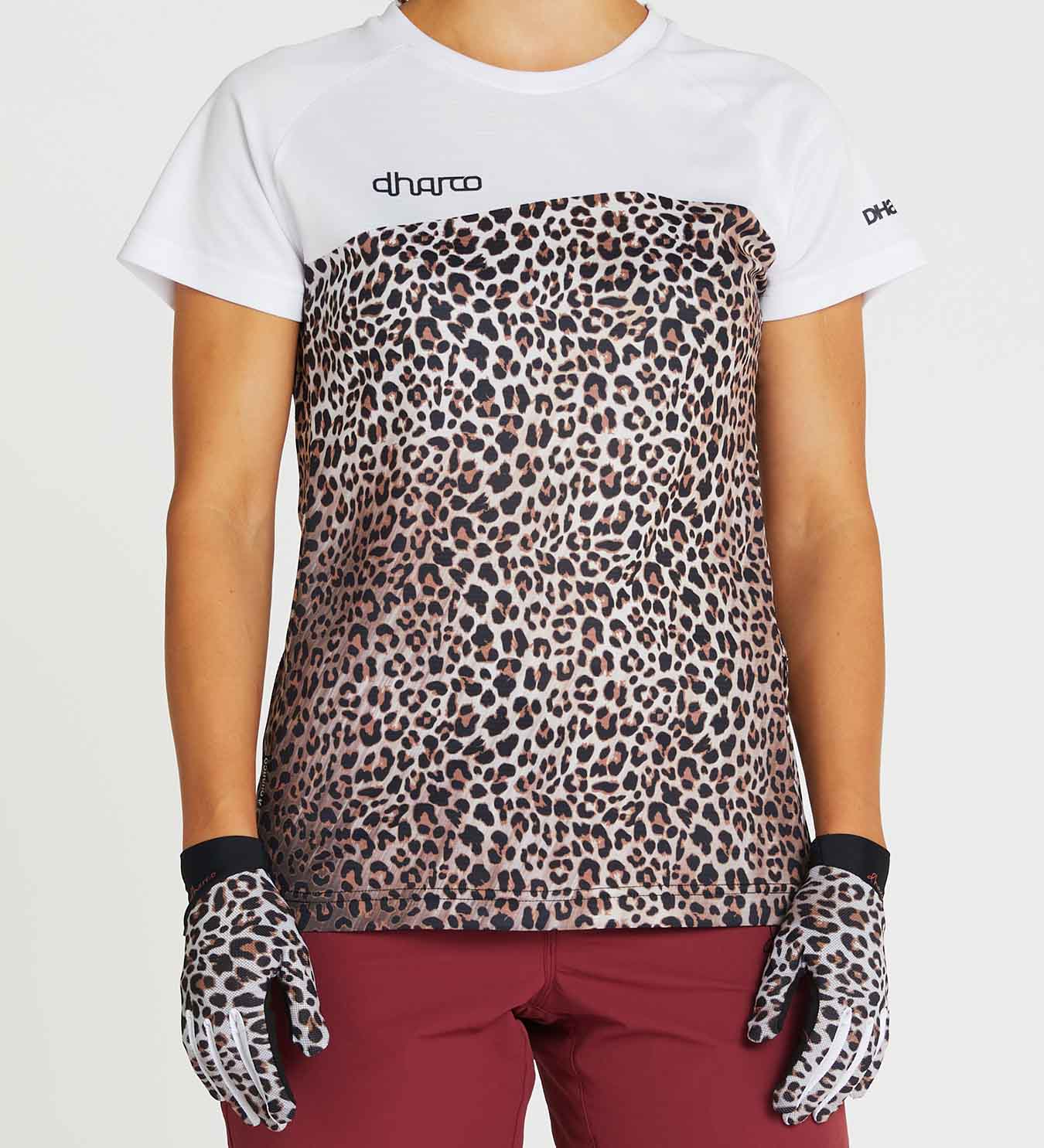 חולצת רכיבה קצרה נשים Leopard