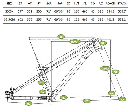 3Lines TD300s Dirt Jump Frame - Green